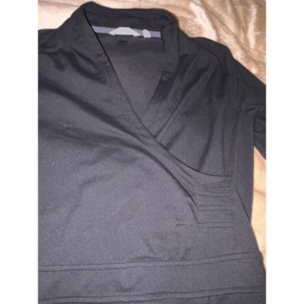Athleta Black Suedy Lady Long Sleeve Dress Thumbholes #918981 Sz Small - Picture 4 of 12